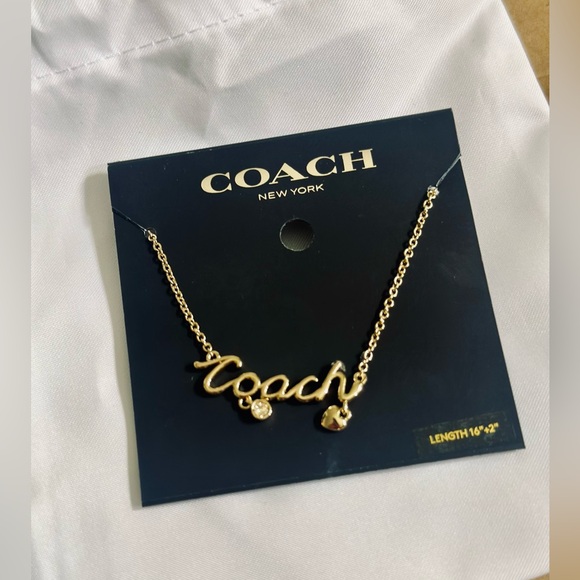 NWT! Coach Logo Necklace + Coach Gift wrap! - Picture 3 of 3